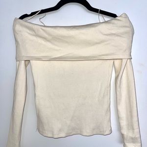 Repost* Cream Off The Shoulder Zara Top